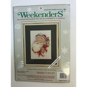 NIP Weekenders Cross Stich 03306 Rosy Cheeked Santa (mat included)